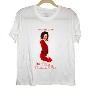 Mariah Carey All I Want For Christmas is You Short Sleeve 100% Cotton Tee Small